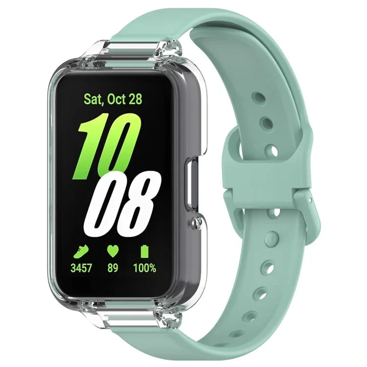 半覆蓋 PC 錶殼 + 矽膠錶帶套裝，適用於 Samsung Galaxy Fit 3