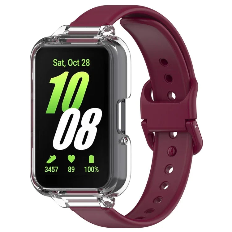 半覆蓋 PC 錶殼 + 矽膠錶帶套裝，適用於 Samsung Galaxy Fit 3