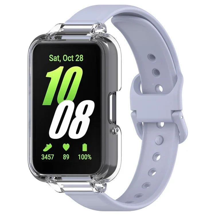 半覆蓋 PC 錶殼 + 矽膠錶帶套裝，適用於 Samsung Galaxy Fit 3
