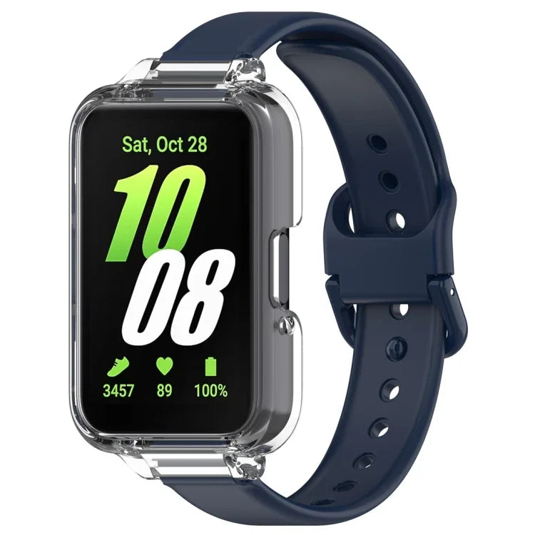 半覆蓋 PC 錶殼 + 矽膠錶帶套裝，適用於 Samsung Galaxy Fit 3