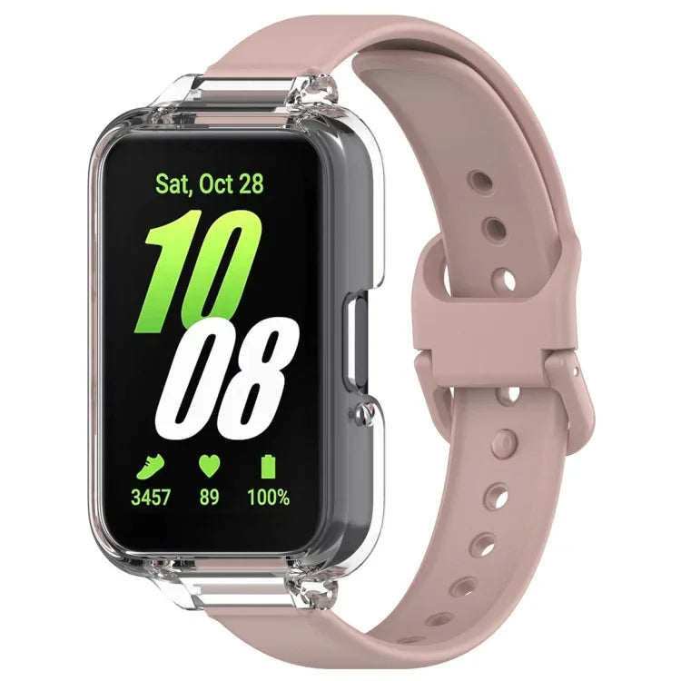 半覆蓋 PC 錶殼 + 矽膠錶帶套裝，適用於 Samsung Galaxy Fit 3