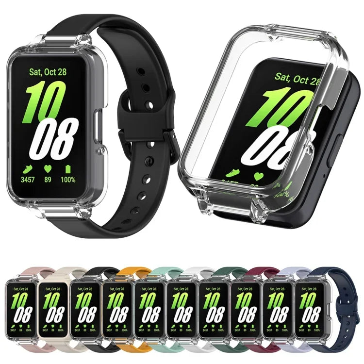 半覆蓋 PC 錶殼 + 矽膠錶帶套裝，適用於 Samsung Galaxy Fit 3
