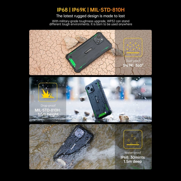 Oukitel WP32，IP68/IP69K，5.93 吋 Android 13 Unisoc Tiger T606 八核心，NFC，OTG，網絡：4G，4GB+128GB