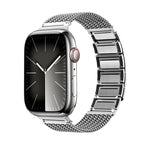磁扣編織鏈不鏽鋼錶帶，適用於 Apple Watch SE 2023 44mm，Apple Watch SE 2023 40mm，Apple Watch Ultra 2 49mm，Apple Watch Series 9 45mm，Apple Watch Series 9 41mm，Apple Watch Ultra 49mm