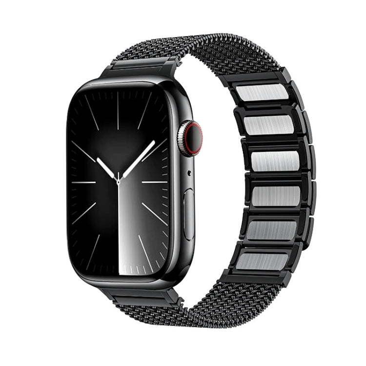 磁扣編織鏈不鏽鋼錶帶，適用於 Apple Watch SE 2023 44mm，Apple Watch SE 2023 40mm，Apple Watch Ultra 2 49mm，Apple Watch Series 9 45mm，Apple Watch Series 9 41mm，Apple Watch Ultra 49mm
