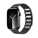 磁扣編織鏈不鏽鋼錶帶，適用於 Apple Watch SE 2023 44mm，Apple Watch SE 2023 40mm，Apple Watch Ultra 2 49mm，Apple Watch Series 9 45mm，Apple Watch Series 9 41mm，Apple Watch Ultra 49mm