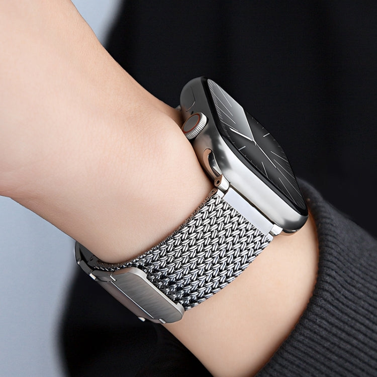 磁扣編織鏈不鏽鋼錶帶，適用於 Apple Watch SE 2023 44mm，Apple Watch SE 2023 40mm，Apple Watch Ultra 2 49mm，Apple Watch Series 9 45mm，Apple Watch Series 9 41mm，Apple Watch Ultra 49mm
