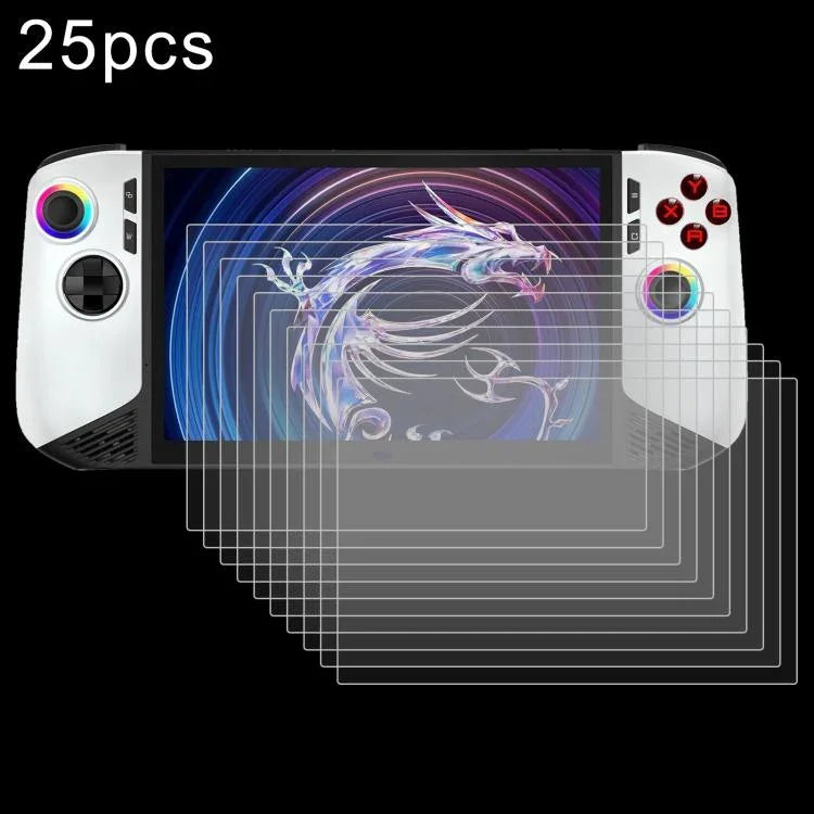 25片 9H 0.3mm 防爆鋼化玻璃膜，適用於 MSI Claw 8 AI+，適用於 MSI Claw 7 吋遊戲主機