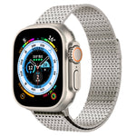 米蘭尼斯環磁扣不鏽鋼錶帶，適用於 Apple Watch SE 2023 44mm，Apple Watch SE 2023 40mm，Apple Watch Ultra 2 49mm，Apple Watch Series 9 45mm，Apple Watch Series 9 41mm，Apple Watch Ultra 49mm