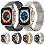 米蘭尼斯環磁扣不鏽鋼錶帶，適用於 Apple Watch SE 2023 44mm，Apple Watch SE 2023 40mm，Apple Watch Ultra 2 49mm，Apple Watch Series 9 45mm，Apple Watch Series 9 41mm，Apple Watch Ultra 49mm