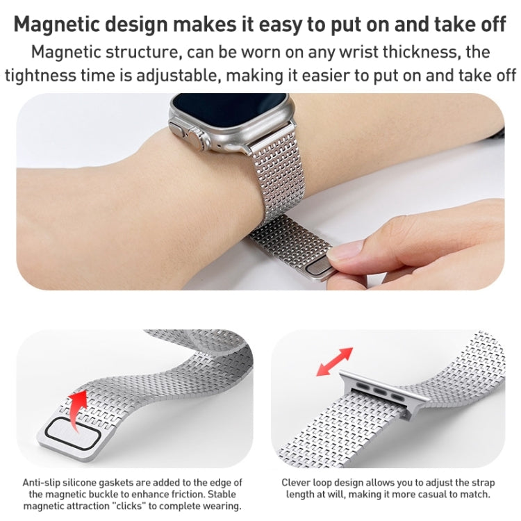 米蘭尼斯環磁扣不鏽鋼錶帶，適用於 Apple Watch SE 40mm，Apple Watch SE 44mm，Apple Watch Series 6 40mm，Apple Watch Series 6 44mm，Apple Watch Series 5 44mm，Apple Watch Series 5 40mm
