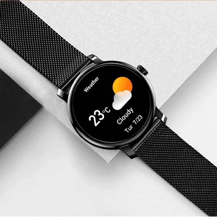 LEMFO LF35 1.43 吋 AMOLED 圓形螢幕鋼錶帶智慧手錶，支援血氧檢測