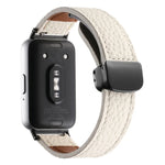 荔枝紋磁吸黑色扣環皮革錶帶，適用於 Samsung Galaxy Fit 3