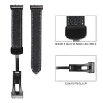 荔枝紋磁吸黑色扣環皮革錶帶，適用於 Samsung Galaxy Fit 3