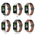 荔枝紋磁吸黑色扣環皮革錶帶，適用於 Samsung Galaxy Fit 3