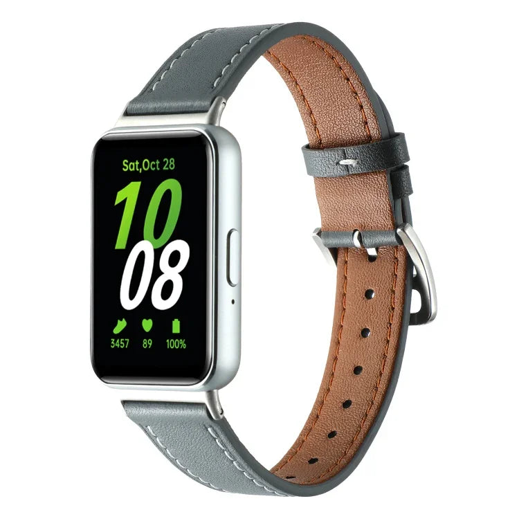 縫線真皮錶帶，適用於 Samsung Galaxy Fit 3