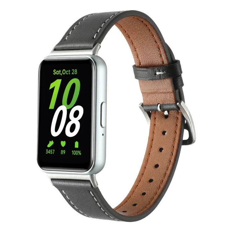 縫線真皮錶帶，適用於 Samsung Galaxy Fit 3