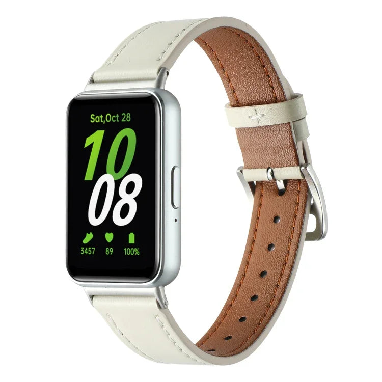 縫線真皮錶帶，適用於 Samsung Galaxy Fit 3
