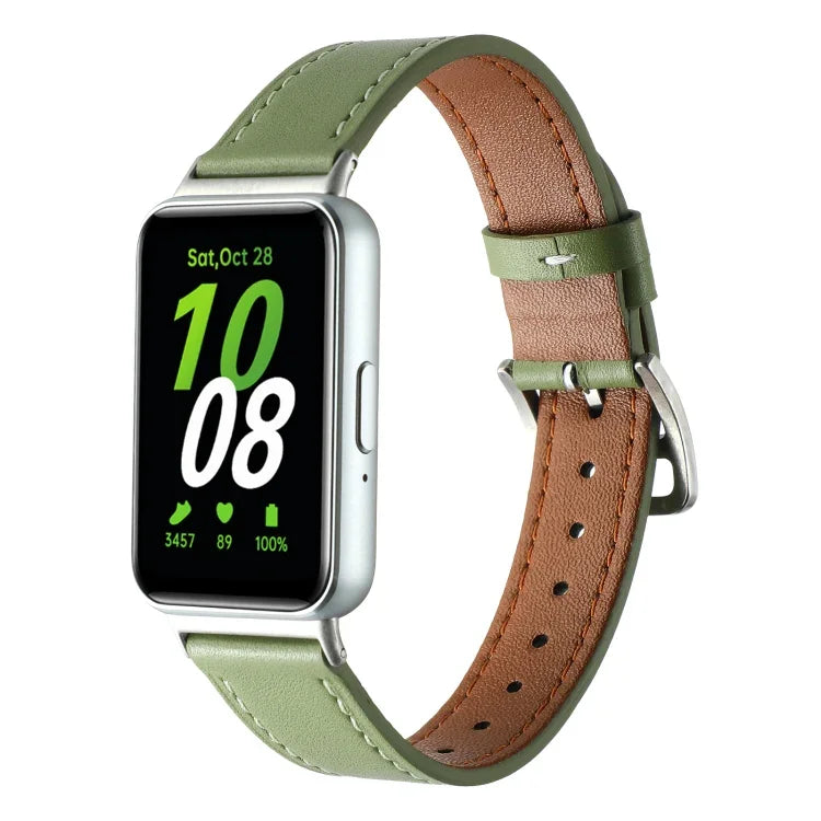 縫線真皮錶帶，適用於 Samsung Galaxy Fit 3