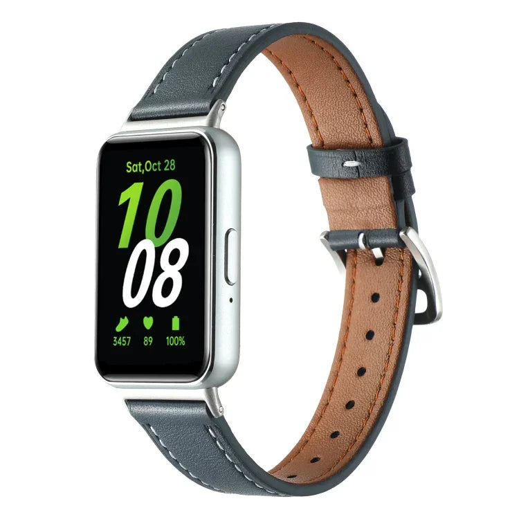 縫線真皮錶帶，適用於 Samsung Galaxy Fit 3