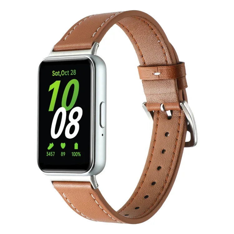 縫線真皮錶帶，適用於 Samsung Galaxy Fit 3