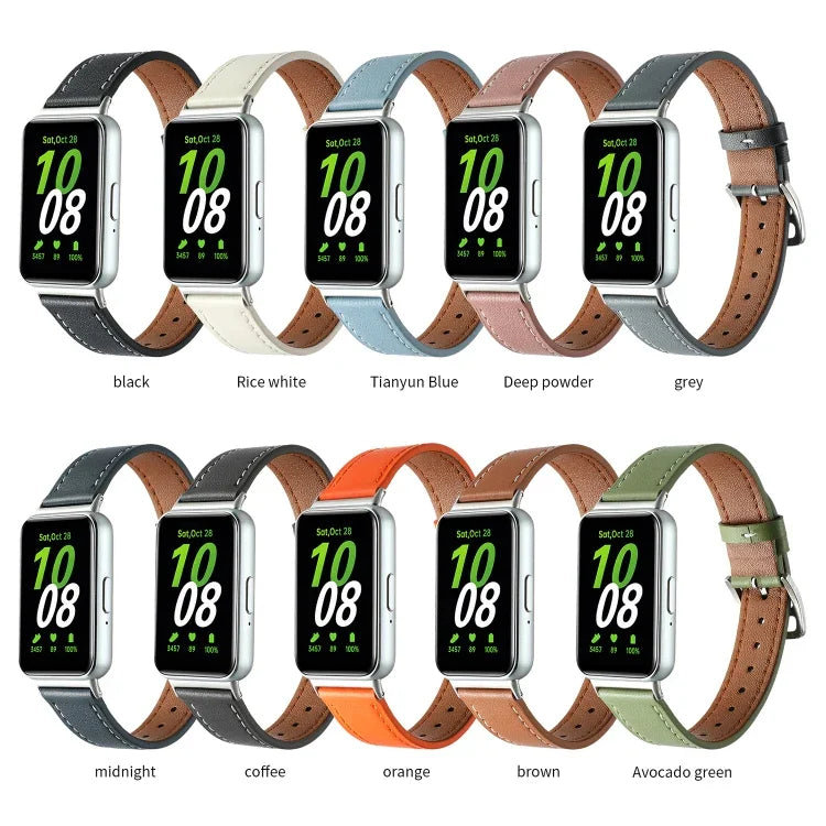縫線真皮錶帶，適用於 Samsung Galaxy Fit 3