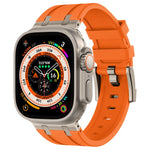 石紋液態矽膠錶帶，適用於 Apple Watch SE 2023 44mm、Apple Watch Ultra 2 49mm、Apple Watch Series 9 45mm、Apple Watch Ultra 49mm