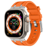 石紋液態矽膠錶帶，適用於 Apple Watch SE 2023 44mm、Apple Watch Ultra 2 49mm、Apple Watch Series 9 45mm、Apple Watch Ultra 49mm