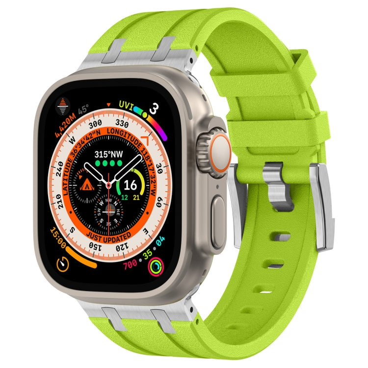 石紋液態矽膠錶帶，適用於 Apple Watch SE 2023 44mm、Apple Watch Ultra 2 49mm、Apple Watch Series 9 45mm、Apple Watch Ultra 49mm