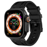 石紋液態矽膠錶帶，適用於 Apple Watch SE 2023 44mm、Apple Watch Ultra 2 49mm、Apple Watch Series 9 45mm、Apple Watch Ultra 49mm