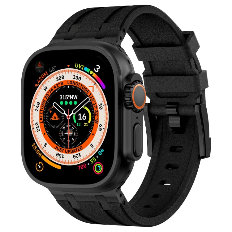 石紋液態矽膠錶帶，適用於 Apple Watch SE 2023 44mm、Apple Watch Ultra 2 49mm、Apple Watch Series 9 45mm、Apple Watch Ultra 49mm