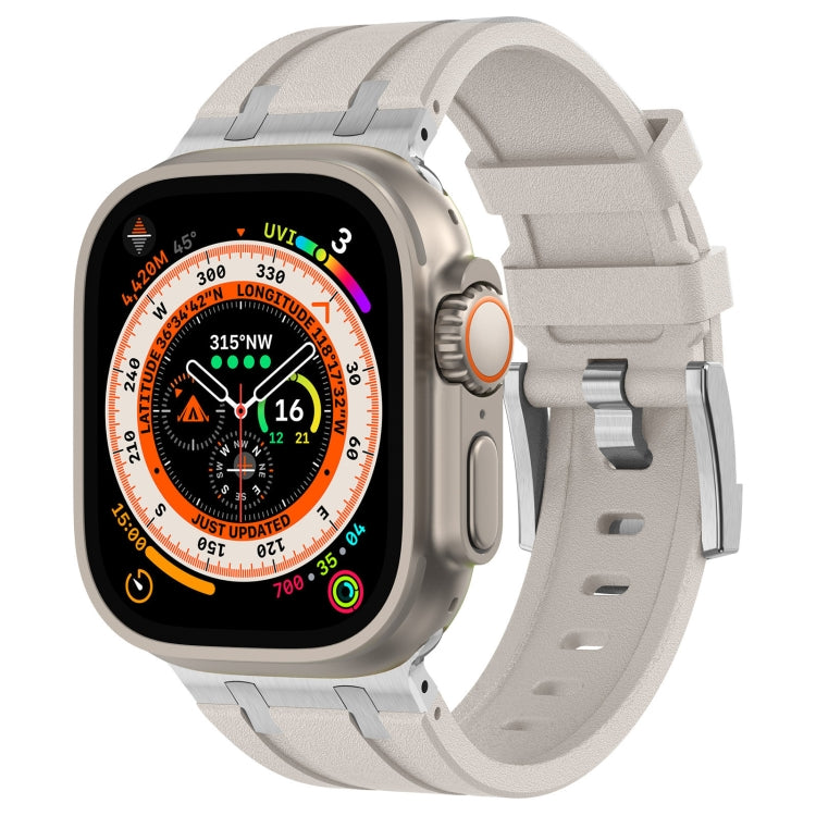 石紋液態矽膠錶帶，適用於 Apple Watch SE 2023 44mm、Apple Watch Ultra 2 49mm、Apple Watch Series 9 45mm、Apple Watch Ultra 49mm