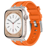 石紋液態矽膠錶帶，適用於 Apple Watch Series 8 45mm、Apple Watch SE 2022 44mm、Apple Watch Series 7 45mm、Apple Watch SE 44mm