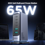 JOYROOM JR-TCM02 6合1 65W GaN 4個USB-C及2個USB-A多口充電器，歐規插頭，英規插頭