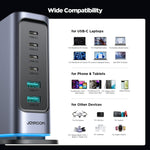 JOYROOM JR-TCM02 6合1 65W GaN 4個USB-C及2個USB-A多口充電器，歐規插頭，英規插頭