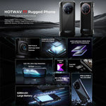 HOTWAV T7 耐用手機，6280mAh，6.52 吋 Android 13 MT8788 八核心，網絡：4G，OTG，4GB+128GB
