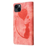 筆心貓壓紋皮革手機殼，適用於 iPhone 14 Plus，適用於 iPhone 14，適用於 iPhone 14 Pro，適用於 iPhone 14 Pro Max，適用於 iPhone 7 / 8 / SE 2022，適用於 iPhone 13 Pro Max，適用於 iPhone 13 Pro，適用於 iPhone 13