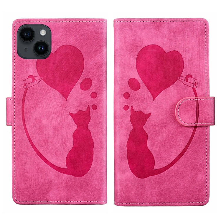 筆心貓壓紋皮革手機殼，適用於 iPhone 14 Plus，適用於 iPhone 14，適用於 iPhone 14 Pro，適用於 iPhone 14 Pro Max，適用於 iPhone 7 / 8 / SE 2022，適用於 iPhone 13 Pro Max，適用於 iPhone 13 Pro，適用於 iPhone 13