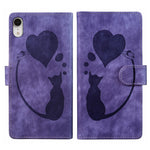 Pen Heart 貓咪浮雕皮革手機殼，適用於 iPhone X / XS，適用於 iPhone XR，適用於 iPhone XS Max，適用於 iPhone 7 Plus / 8 Plus