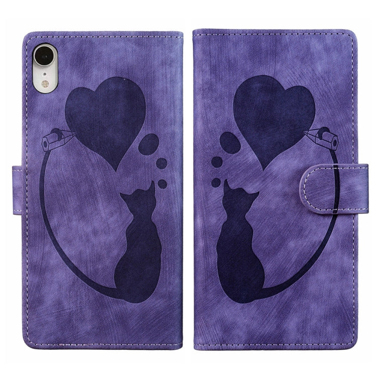 Pen Heart 貓咪浮雕皮革手機殼，適用於 iPhone X / XS，適用於 iPhone XR，適用於 iPhone XS Max，適用於 iPhone 7 Plus / 8 Plus