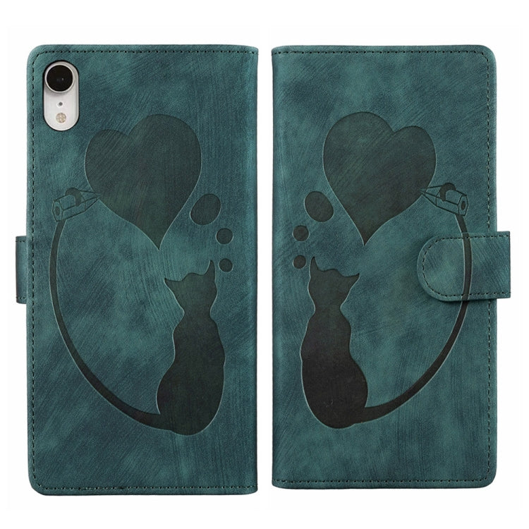 Pen Heart 貓咪浮雕皮革手機殼，適用於 iPhone X / XS，適用於 iPhone XR，適用於 iPhone XS Max，適用於 iPhone 7 Plus / 8 Plus
