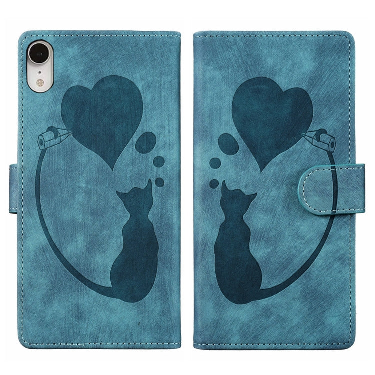 Pen Heart 貓咪浮雕皮革手機殼，適用於 iPhone X / XS，適用於 iPhone XR，適用於 iPhone XS Max，適用於 iPhone 7 Plus / 8 Plus