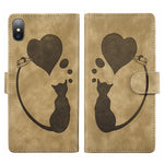 Pen Heart 貓咪浮雕皮革手機殼，適用於 iPhone X / XS，適用於 iPhone XR，適用於 iPhone XS Max，適用於 iPhone 7 Plus / 8 Plus