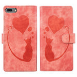 Pen Heart 貓咪浮雕皮革手機殼，適用於 iPhone X / XS，適用於 iPhone XR，適用於 iPhone XS Max，適用於 iPhone 7 Plus / 8 Plus