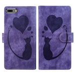 Pen Heart 貓咪浮雕皮革手機殼，適用於 iPhone X / XS，適用於 iPhone XR，適用於 iPhone XS Max，適用於 iPhone 7 Plus / 8 Plus