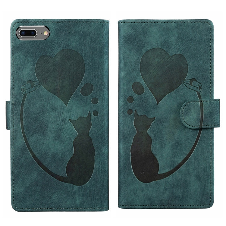 Pen Heart 貓咪浮雕皮革手機殼，適用於 iPhone X / XS，適用於 iPhone XR，適用於 iPhone XS Max，適用於 iPhone 7 Plus / 8 Plus