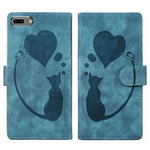 Pen Heart 貓咪浮雕皮革手機殼，適用於 iPhone X / XS，適用於 iPhone XR，適用於 iPhone XS Max，適用於 iPhone 7 Plus / 8 Plus