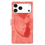 筆心貓壓紋皮革手機殼，適用於 iPhone 17 Pro Max，適用於 iPhone 17 Pro，適用於 iPhone 17，適用於 iPhone Air，適用於 iPhone 15 Pro Max，適用於 iPhone 15 Pro，適用於 iPhone 15 Plus，適用於 iPhone 15