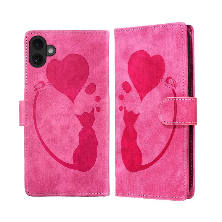 筆心貓壓紋皮革手機殼，適用於 iPhone 17 Pro Max，適用於 iPhone 17 Pro，適用於 iPhone 17，適用於 iPhone Air，適用於 iPhone 15 Pro Max，適用於 iPhone 15 Pro，適用於 iPhone 15 Plus，適用於 iPhone 15