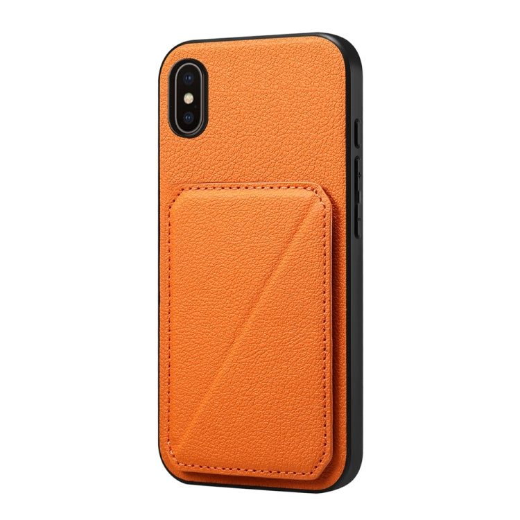 D04 小牛紋理雙卡槽手機殼，適用於 iPhone 11，適用於 iPhone 11 Pro，適用於 iPhone X / XS，適用於 iPhone XR，適用於 iPhone XS Max，適用於 iPhone 7 Plus / 8 Plus